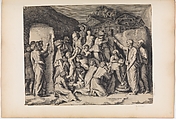 Moses Telling the Israelites to Gather Manna and Moses Striking the Rock, Giulio Bonasone  Italian, Engraving