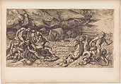 Neptune Calming the Tempest Raised Against the Fleet of Aeneas, Giulio Bonasone (in Bartsch, but questioned) Italian, Engraving