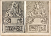 Tomb Surmounted by the Madonna and Child in an Oval Wreath, Angiolo Falconetto  Italian, Etching