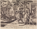 The Banishment of Hagar and Ishmael, from The Story of Abraham, Adriaen Collaert Netherlandish, Engraving; first state of two