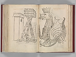 De Re Militari (On the Military Arts), Roberto Valturio (Italian, Rimini 1405–1475 Rimini), Printed book with 82 woodcut illustrations impressed by hand; illuminated initials and descriptive captions also added by hand