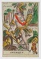 Amerique, from the playing cards (for quartets) "Costumes des Peuples Étrangers", Anonymous, French, 18th century French, Etching and hand coloring (watercolor)