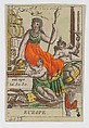 Allegory of Europe, from the playing cards (for quartets) "Costumes des Peuples Étrangers", Anonymous, French, 18th century  French, Etching and hand coloring (watercolor)