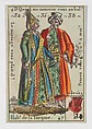 Hab.t de la Turquie, from the playing cards (for quartets) "Costumes des Peuples Étrangers", Anonymous, French, 18th century French, Etching and hand coloring (watercolor)