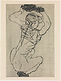 Squatting Woman, Egon Schiele Austrian, Drypoint