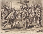 The Meeting of Abraham and Melchizedek, from The Story of Abraham, Adriaen Collaert Netherlandish, Engraving; first state of two