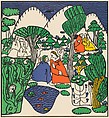 Paare im Gespräch (Couples in Conversation) from the series Die Träumenden Knabe (The Dreaming Boys), Oskar Kokoschka (Austrian, Pöchlarn 1886–1980 Montreux), Color lithograph