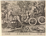 Allegory of America, from "The Four Continents", Julius Goltzius  Netherlandish, Engraving