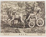 Allegory of Asia, from "The Four Continents", Julius Goltzius  Netherlandish, Engraving