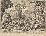 The Sixth Day: The Creation of Animals, Adam and Eve, from "The Creation of the World", Johann Sadeler I Netherlandish, Engraving