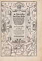 Title page of First Book Den eersten (-vijfsten) boeck van architecturen, Sebastiano Serlio (Italian, Bologna 1475–1554 Fontainebleau), Printed books with woodcut illustrations