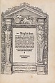 Title page of Fourth Book Den eersten (-vijfsten) boeck van architecturen, Sebastiano Serlio (Italian, Bologna 1475–1554 Fontainebleau), Printed books with woodcut illustrations
