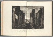 View of the interior of the city of Pompeii, from "Antiquités de Pompeïa, tome premier, Antiquités de la Grande Grèce..." (Antiquities of Pompeii, volume one, Antiquities of Great Greece...), volume 1, plate 6, Francesco Piranesi  Italian, Etching