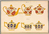 Porcelain Designs, Anonymous, French, 19th century, Watercolor, pen and ink