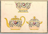 Porcelain Designs, Anonymous, French, 19th century, Watercolor, pen and ink