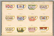 Porcelain Designs, Anonymous, French, 19th century, Watercolor, pen and ink