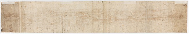 View of Rome from the Janiculum in the South-West; verso: Sketch of buildings and plants, Anthonis van den Wijngaerde (Netherlandish, Antwerp (?) 1525–1571 Madrid), Pen and brown ink, brown and blue wash, over black chalk, on three pieces of paper glued together