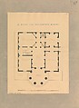 House for Henry Whitney, New Haven, Connecticut (plan), Alexander Jackson Davis American, Pen and ink, wash, graphite