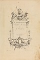Cartouches Nouvellement Inventez par J.B. Toro  (Title Page), Jean Bernard Toro  French, Etching