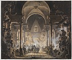 The Tomb of Agamemnon, Louis Jean Desprez  French, Pen and black ink, brush and gray wash, heightened with white gouache