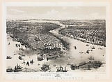 Bird's Eye View of New York and Brooklyn, John Bachmann  American, Swiss, Lithograph with tint stone
