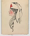 Tattoo Design of an Army Nurse, Clark & Sellers American, pen and ink and watercolor