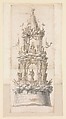 Design for a Temporary Structure for a Festival Celebration, Anonymous, Italian, Roman, 18th century Italian, Pen and brown ink, brush and gray wash