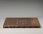 Empty Album that formerly housed a group of 50 Goya drawings, Brown buckram covers with a brown leather spine, forty-two pink paper leaves (from which Goya's drawings were removed in 1935)
