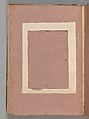 Empty Album that formerly housed a group of 50 Goya drawings, Brown buckram covers with a brown leather spine, forty-two pink paper leaves (from which Goya's drawings were removed in 1935)