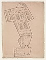 Plan of a Hotel and Garden, Anonymous, French, 17th century  French, Pen and black ink, brush and gray wash