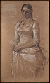 Portrait of Frederikke Tuxen, Peder Severin Krøyer  Danish, Black and white chalk, on brown paper