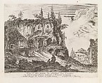 Vue d'une partie du Palais des Cesars du côté de Campo Vaccino, batie par l'Empereur Caligula, from Les Plus Beaux Monuments de Rome Ancienne ou Recueil des plus beaux Morceaux de l'Antiquité Romaine qui existent encore, Jean Barbault  French, Etching