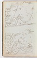 Scrapbook of Designs for Embroidered Waistcoats, Fabrique de Saint Ruf  , Lyon, Pen and ink