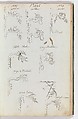 Scrapbook of Designs for Embroidered Waistcoats, Fabrique de Saint Ruf  , Lyon, Pen and ink