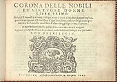 Corona delle Nobili et Virtuose Donne: Libro I-IV, Cesare Vecellio (Italian, Pieve di Cadore 1521–1601 Venice)  , Venice, Woodcut