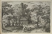 Views of the Surroundings of Haarlem (Beschryvinge ende lof der stad Haerlem in Holland. In rijm bearbeyd: ende met veele oude ende nieuwe stucken buyten dicht uyt verscheyde kroniken, handvesten, brieven, memorien ofte geheugenissen ende diergelijke schriften verklaerd ende bevestigd), Claes Jansz. Visscher (Dutch, Amsterdam 1586–1652 Amsterdam), Vellum bound book with letterpress text with engraved and etched illustrations and a woodcut printer's mark, with a set of etchings tipped in at the back
