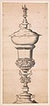Design for a Large Goblet, Jost Amman  Swiss, Pen and black ink, washes in several gray tones