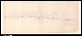 Francis W. Little House: Presentation Drawing of West Elevation - with round-arch clerestory windows - Scheme I, Frank Lloyd Wright (American, Richland Center, Wisconsin 1867–1959 Phoenix, Arizona) and Studio, Graphite