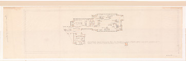 Francis W. Little House: Furniture Plan, Frank Lloyd Wright (American, Richland Center, Wisconsin 1867–1959 Phoenix, Arizona) and Studio, Graphite and orange and brown pencil