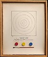 Target, Jasper Johns  American, Lithograph with rubber stamp impression and collaged elements (one watercolor brush and three dried watercolor cakes) in hinged wood case