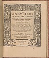 Les Singuliers et Nouveaux Portraicts..., Federico de Vinciolo (Italian, active Paris, ca. 1587–99), Woodcut