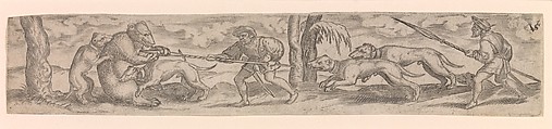 Bear Hunt, Virgil Solis German, Engraving