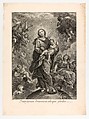 Destroy the dragon without sword; (Dan. 14.25); Virgin and Child on hemisphere, Johann Jakob Frey the Elder Swiss, Etching and engraving