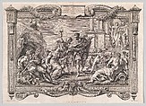 Annibale Carracci Introduces Painting to Apollo and Minerva, Pietro Aquila (Italian, Marsala, Sicily 1650–1692/1700 Rome), Etching and engraving