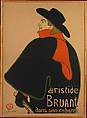 Aristide Bruant, at His Cabaret, Henri de Toulouse-Lautrec  French, Lithograph (with text) printed in four colors; machine wove paper