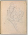 Album of Forty-five Figure Studies, Edgar Degas (French, Paris 1834–1917 Paris), Black chalk on thin, eggshell paper