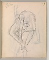 Album of Forty-five Figure Studies, Edgar Degas (French, Paris 1834–1917 Paris), Black chalk on thin, eggshell paper