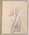 Album of Forty-five Figure Studies, Edgar Degas (French, Paris 1834–1917 Paris), Black chalk on thin, eggshell paper