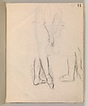 Album of Forty-five Figure Studies, Edgar Degas (French, Paris 1834–1917 Paris), Black chalk on thin, eggshell paper