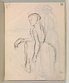 Album of Forty-five Figure Studies, Edgar Degas (French, Paris 1834–1917 Paris), Black chalk on thin, eggshell paper